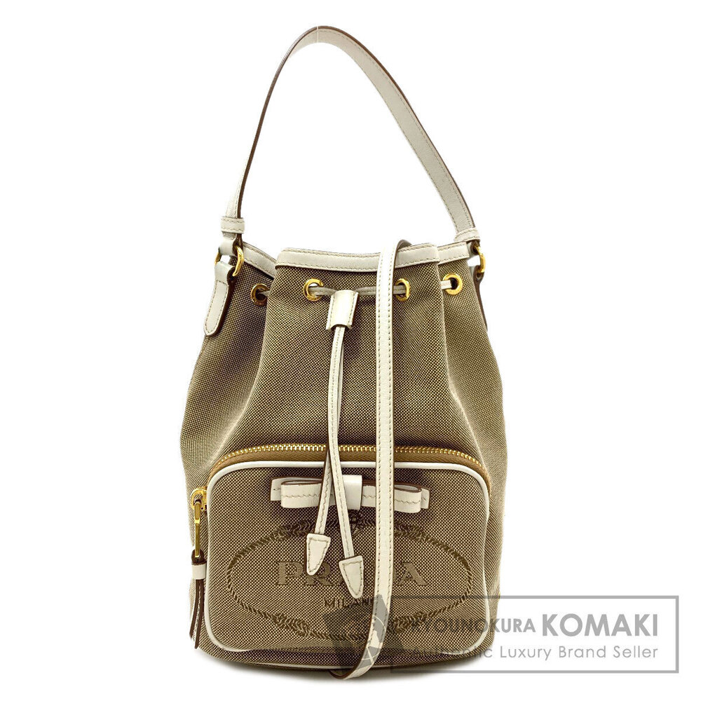 Prada Fiocco Drawstring Handbag Canvas